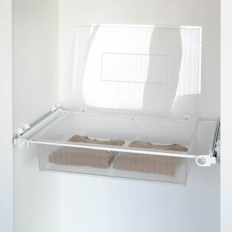 Roomy drawer box - white - white - transparent polycarbonate 2
